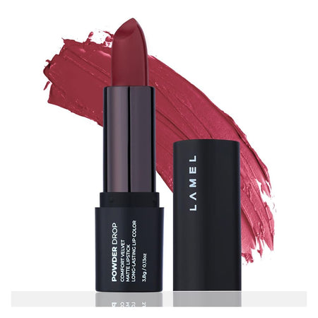 LAMEL Powder Drop Long Lasting Matte Lipstick, 404 Rosewood - Main Image