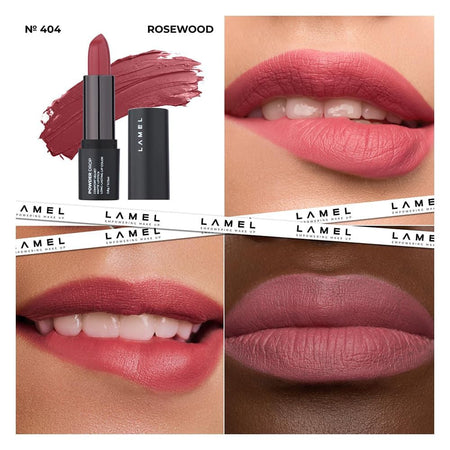 LAMEL Powder Drop Long Lasting Matte Lipstick, 404 Rosewood - Image 2