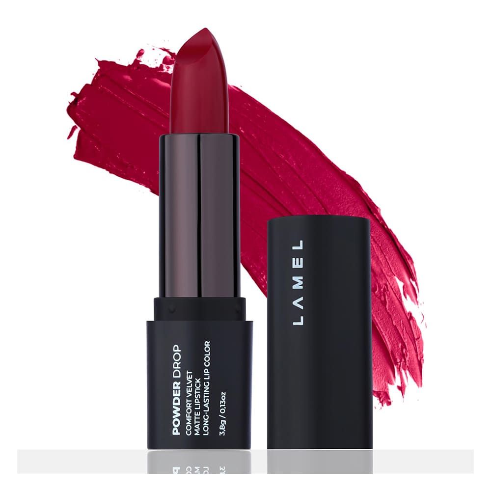 LAMEL Powder Drop Long Lasting Matte Lipstick, 403 Vintage Rose - Main Image