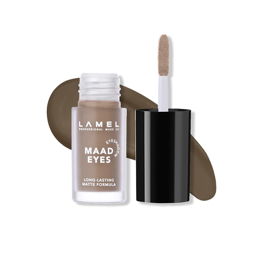 LAMEL Maad Eyes Liquid Eyeshadow, Long Lasting Waterproof Matte Eye Tint, 404 Dark Chocolate - Main Image