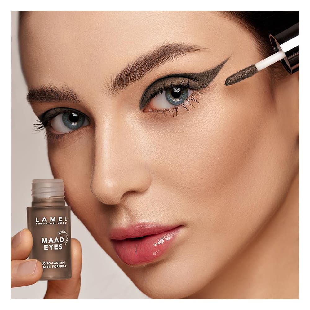 LAMEL Maad Eyes Liquid Eyeshadow, Long Lasting Waterproof Matte Eye Tint, 404 Dark Chocolate - Image 5