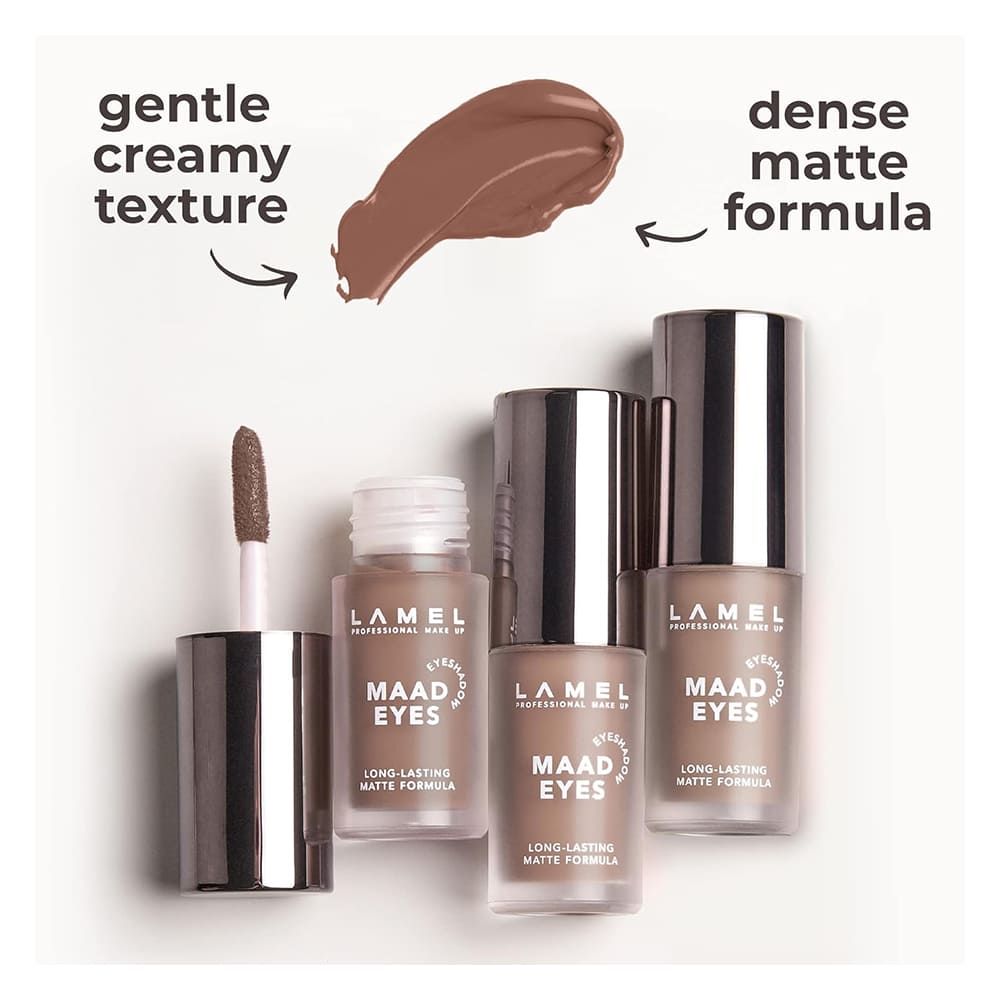 LAMEL Maad Eyes Liquid Eyeshadow, Long Lasting Waterproof Matte Eye Tint, 401 Crème - Image 7
