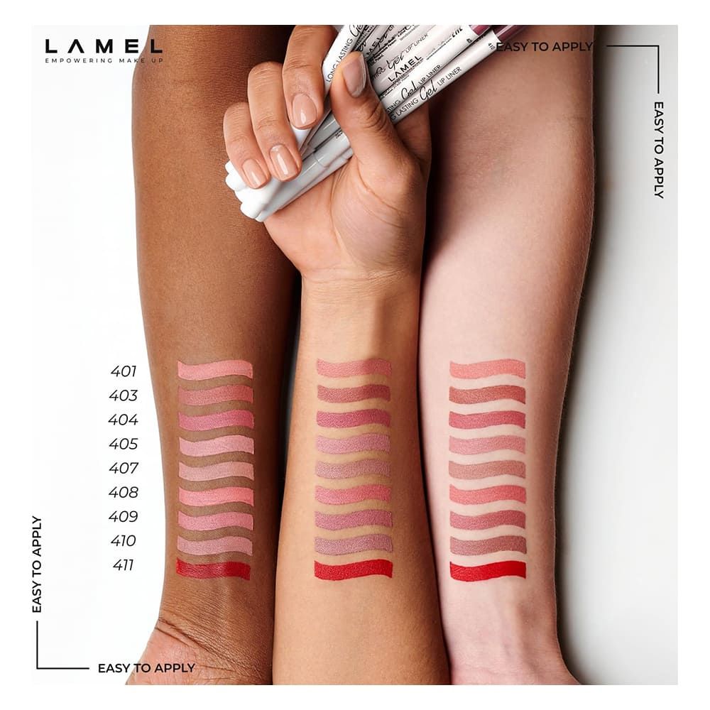 LAMEL Long Lasting Gel Lip Liner, 1.7g, 401 Nude - Image 6