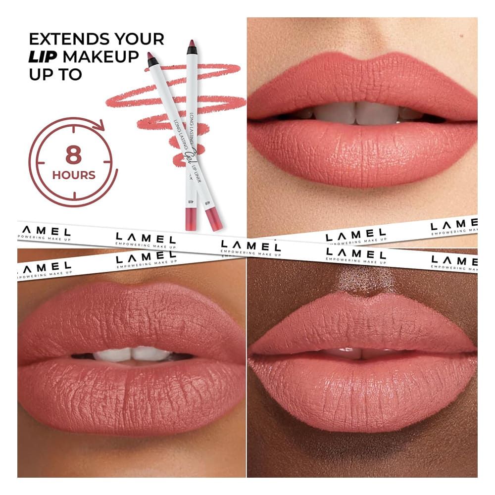 LAMEL Long Lasting Gel Lip Liner, 1.7g, 408 Pink Plum - Image 3