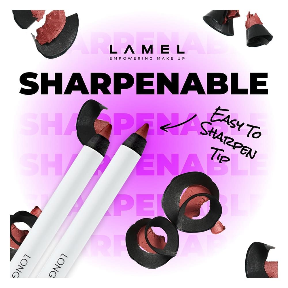 LAMEL Long Lasting Gel Lip Liner, 1.7g, 408 Pink Plum - Image 4