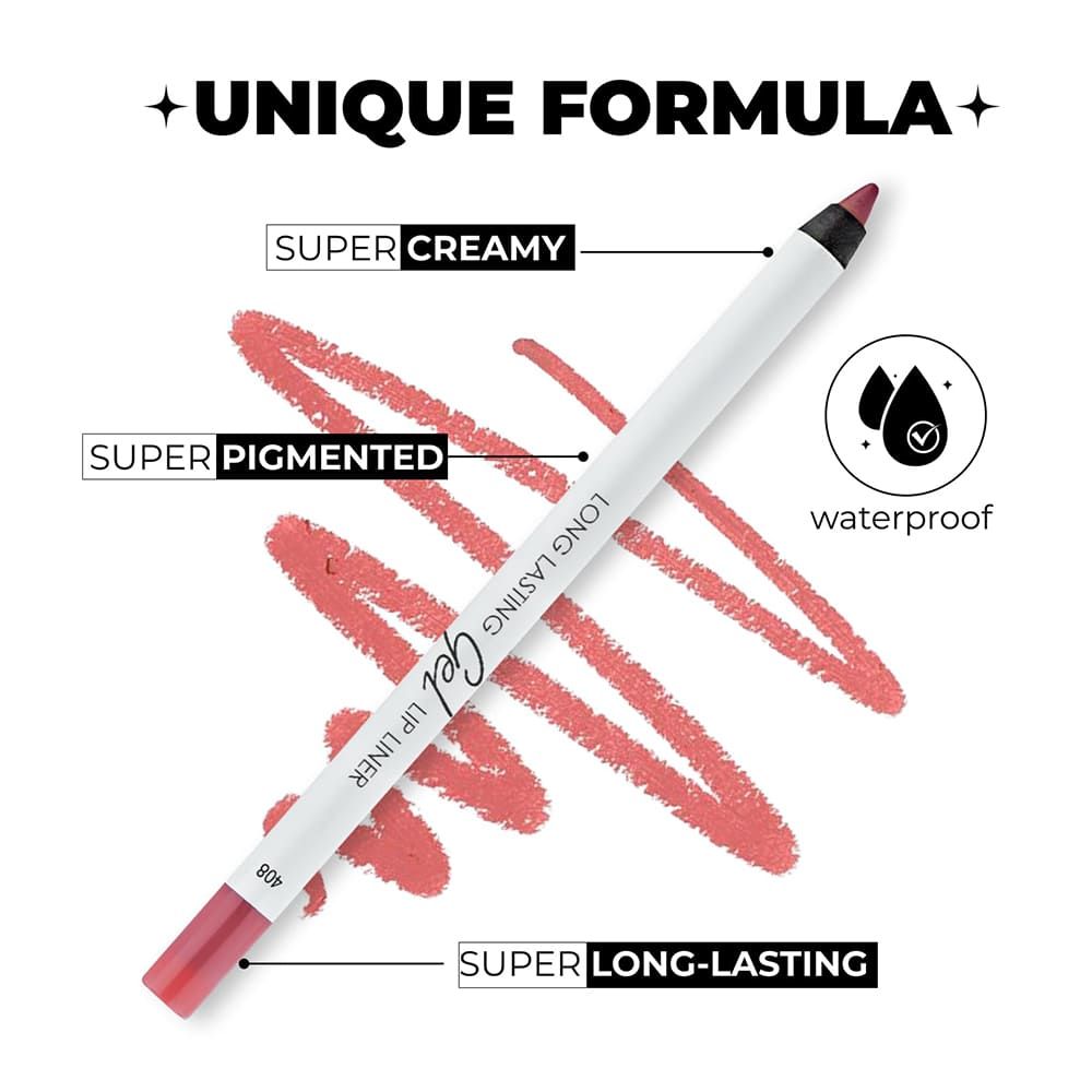 LAMEL Long Lasting Gel Lip Liner, 1.7g, 408 Pink Plum - Image 6