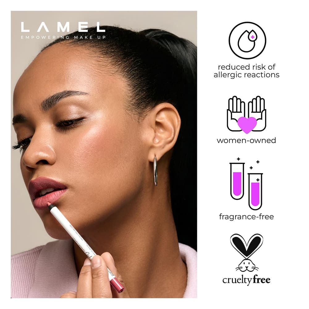LAMEL Long Lasting Gel Lip Liner, 1.7g, 408 Pink Plum - Image 8