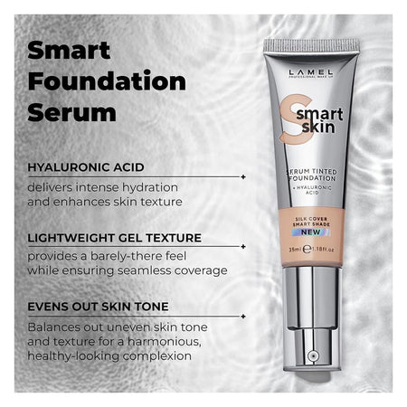 LAMEL Smart Skin Serum Tinted Foundation With Hyaluronic Acid, 35ml, 402 Beige - Image 4