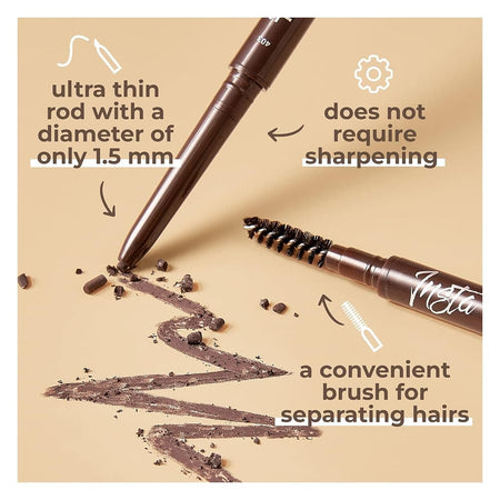 LAMEL INSTA Micro Long-lasting Eye Brow Pencil, 0.12g, 403 Latte - Image 3