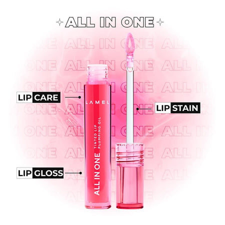 LAMEL All in One Lip Tinted Plumping Oil, 403 Watermelon - Image 3