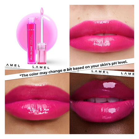 LAMEL All in One Lip Tinted Plumping Oil, 404 Berry Ice - Image 4