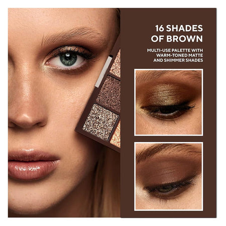 LAMEL 16 Shades Of Brown Shimmer and Matte Eyeshadow Palette, 16g, 16-3 - Image 2