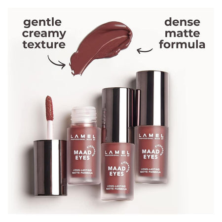 LAMEL Maad Eyes Liquid Eyeshadow, Long Lasting Waterproof Matte Eye Tint, 402 Macchiato - Image 6