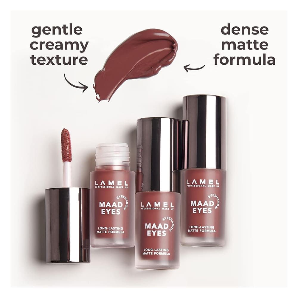 LAMEL Maad Eyes Liquid Eyeshadow, Long Lasting Waterproof Matte Eye Tint, 402 Macchiato - Image 6