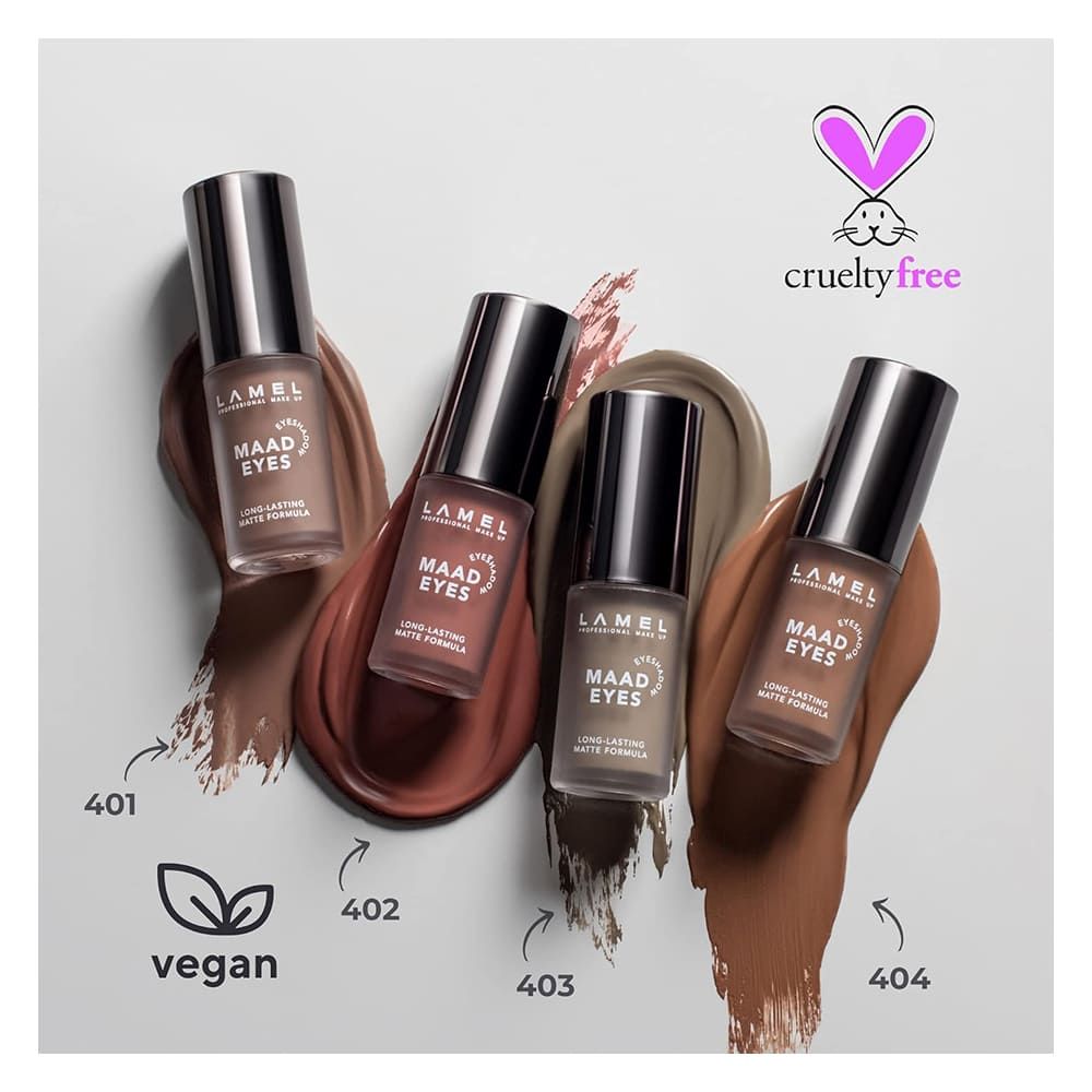 LAMEL Maad Eyes Liquid Eyeshadow, Long Lasting Waterproof Matte Eye Tint, 402 Macchiato - Image 7