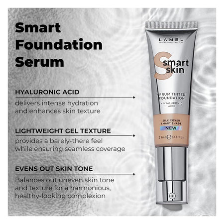 LAMEL Smart Skin Serum Tinted Foundation With Hyaluronic Acid, 35ml, 403 Ivory - Image 4