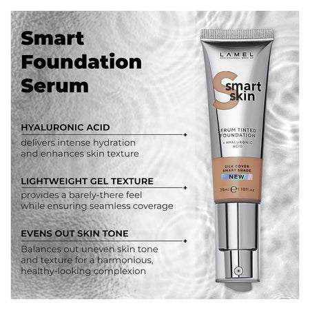 LAMEL Smart Skin Serum Tinted Foundation With Hyaluronic Acid, 35ml, 407 Peach - Image 4
