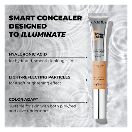 LAMEL Smart Skin Brightening Concealer With Hyaluronic Acid, 15ml, 404 Neutral - Image 3