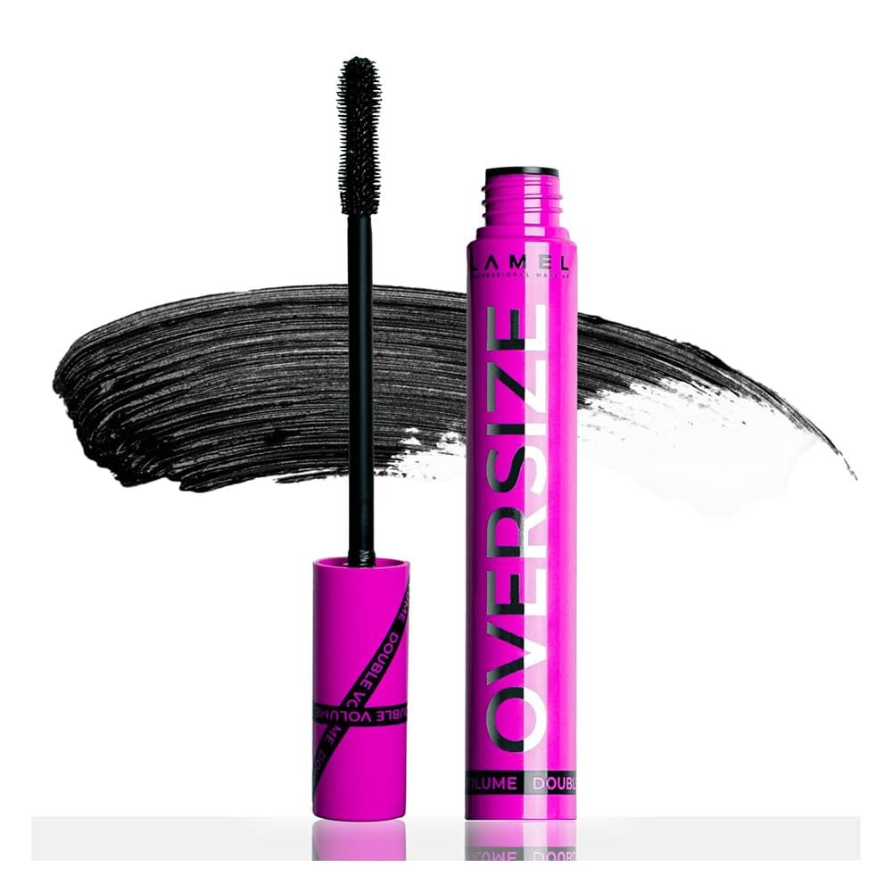 LAMEL Volume Double Oversize Mascara, Smudge Proof, Flake-Free, Vibrant Black - Main Image