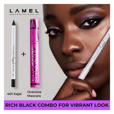 LAMEL Volume Double Oversize Mascara, Smudge Proof, Flake-Free, Vibrant Black - Image 7
