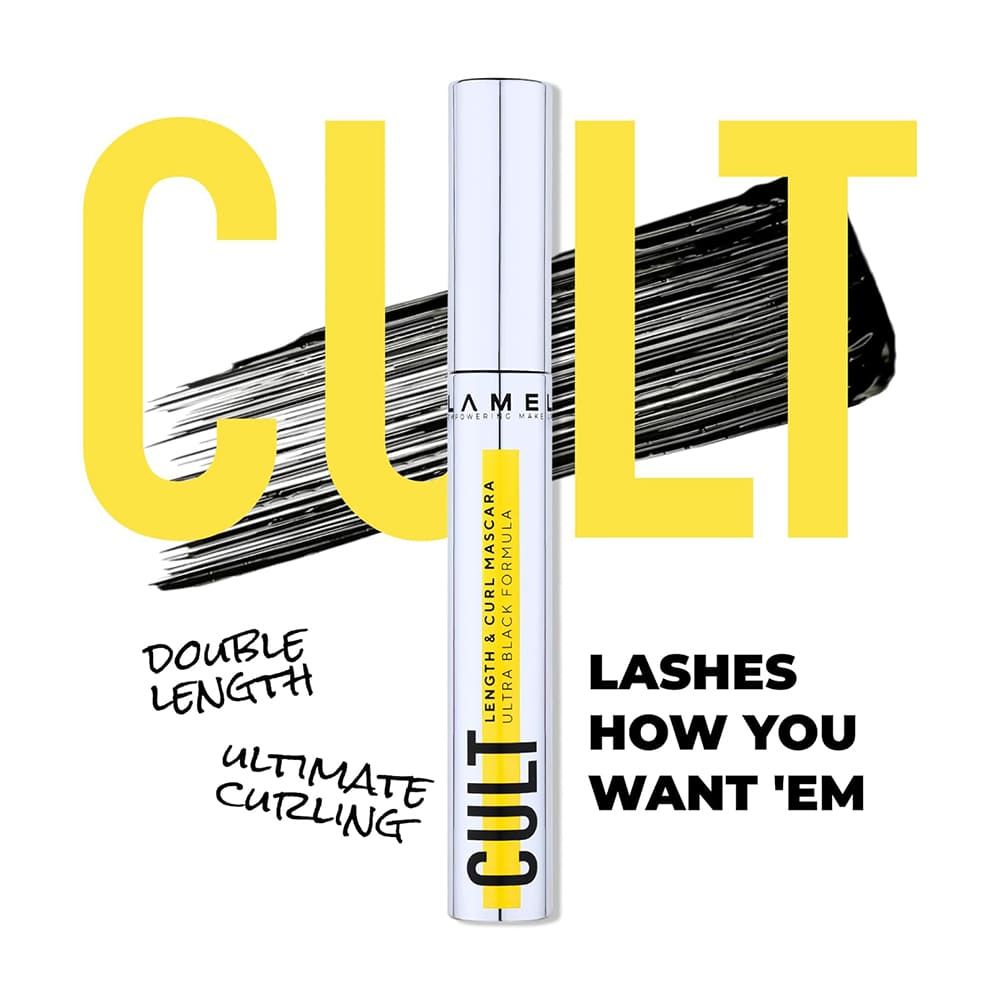 LAMEL Cult Length & Curl Mascara, Smudge Proof, Flake-Free, 402 Ultra Black - Image 3