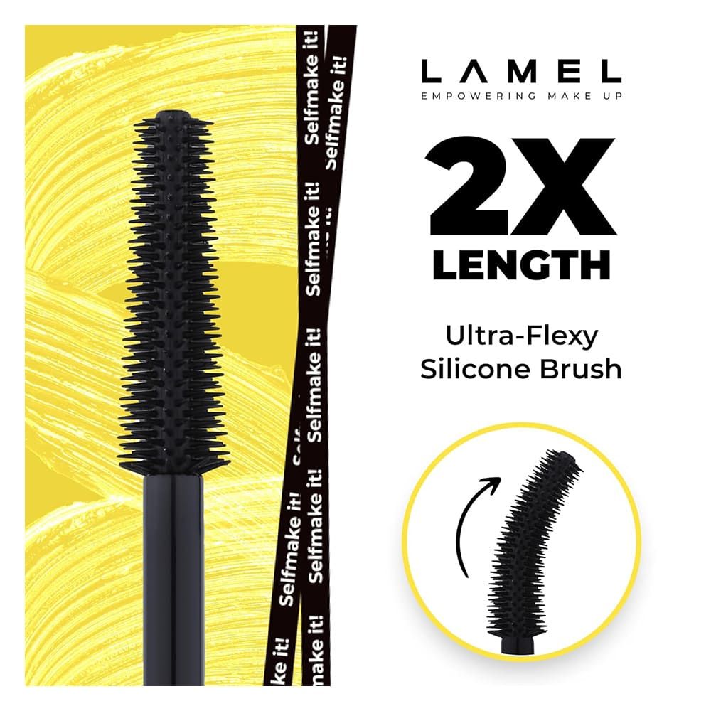 LAMEL Cult Length & Curl Mascara, Smudge Proof, Flake-Free, 402 Ultra Black - Image 5