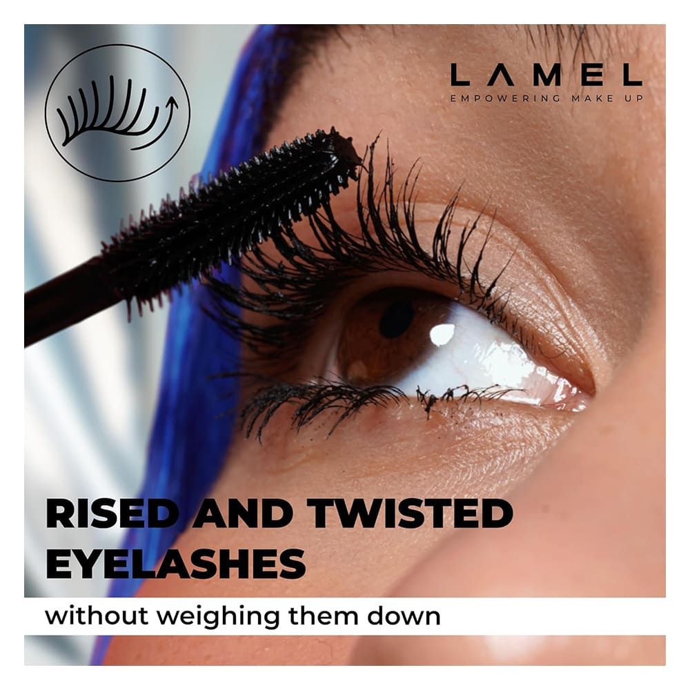 LAMEL Cult Length & Curl Mascara, Smudge Proof, Flake-Free, 402 Ultra Black - Image 6