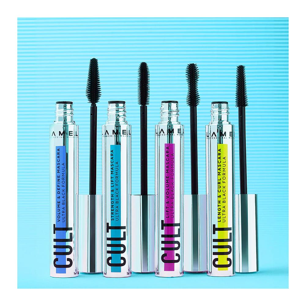 LAMEL Cult Strength & Lift Mascara, Smudge Proof, Flake-Free, 403 Ultra Black - Image 5