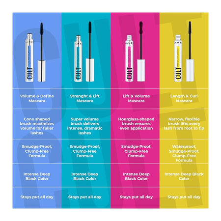 LAMEL Cult Strength & Lift Mascara, Smudge Proof, Flake-Free, 403 Ultra Black - Image 6
