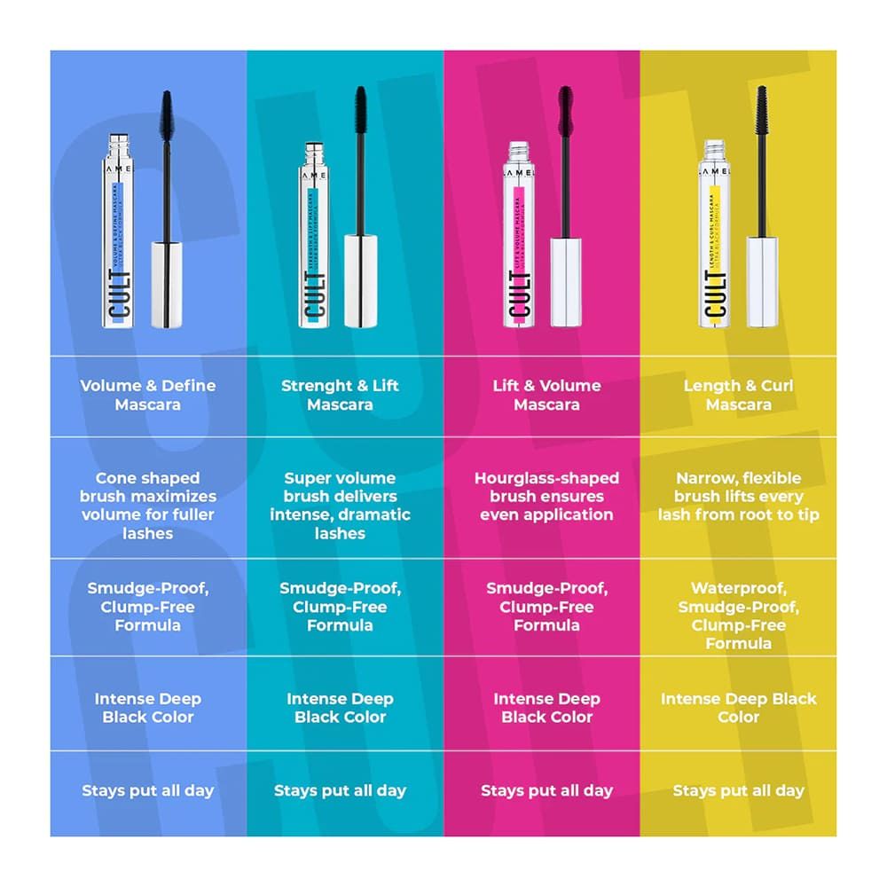 LAMEL Cult Strength & Lift Mascara, Smudge Proof, Flake-Free, 403 Ultra Black - Image 6