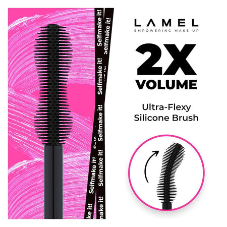 LAMEL Cult Lift & Volume Mascara, Smudge Proof, Flake-Free, 401 Ultra Black - Image 5