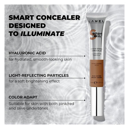 LAMEL Smart Skin Brightening Concealer With Hyaluronic Acid, 15ml, 406 Medium Deep - Image 2