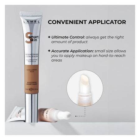 LAMEL Smart Skin Brightening Concealer With Hyaluronic Acid, 15ml, 406 Medium Deep - Image 4