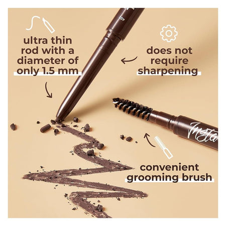 LAMEL INSTA Micro Long-lasting Eye Brow Pencil, 0.12g, 402 Chocolate - Image 4