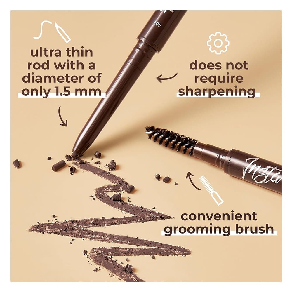 LAMEL INSTA Micro Long-lasting Eye Brow Pencil, 0.12g, 402 Chocolate - Image 4