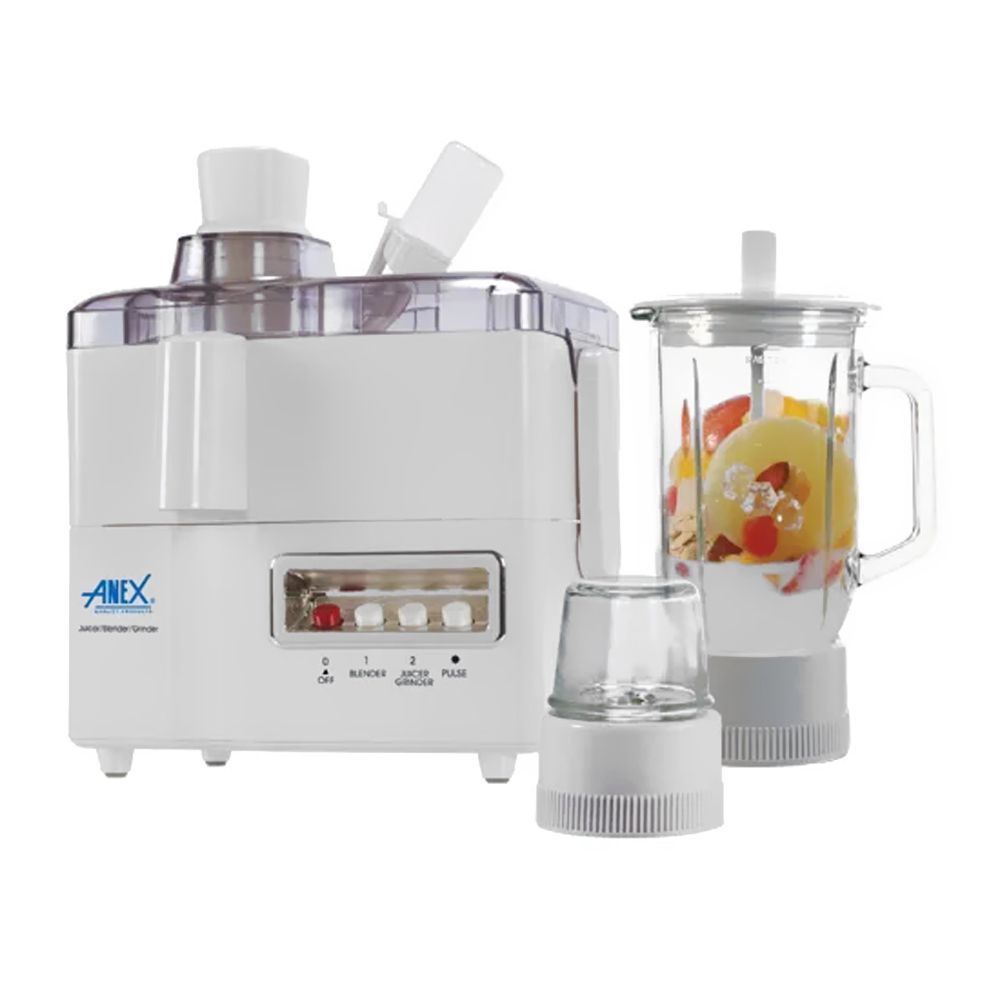 Anex Deluxe Juicer, Blender & Grinder, 600W, White, AG-178GL - Main Image