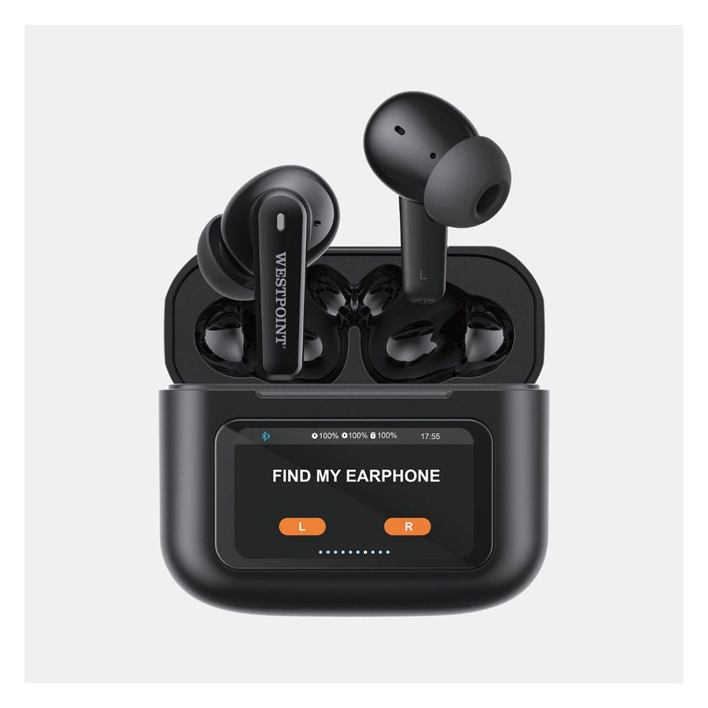 West Point Quad Mic ENC Smart Touch Stereo Wireless Earbuds, Black, WP-120 - Main Image