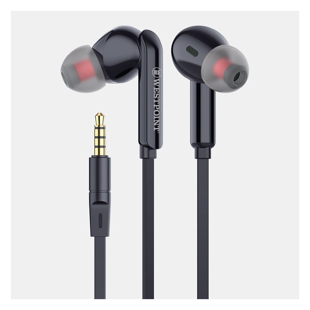 West Point Explosive Bass Stereo Earphone/Handsfree, Black, WP-421 - Main Image