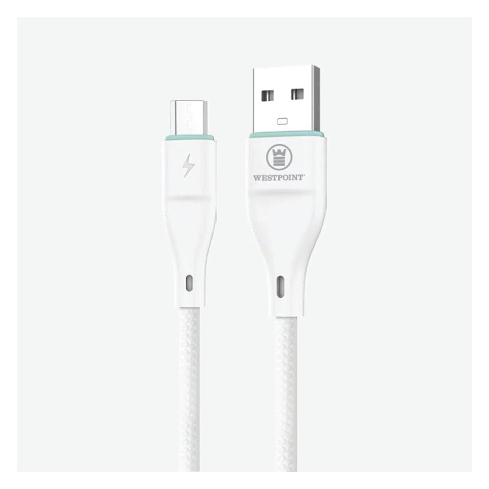 West Point 2.4A Micro Data Cable, White, WP-342 - Main Image