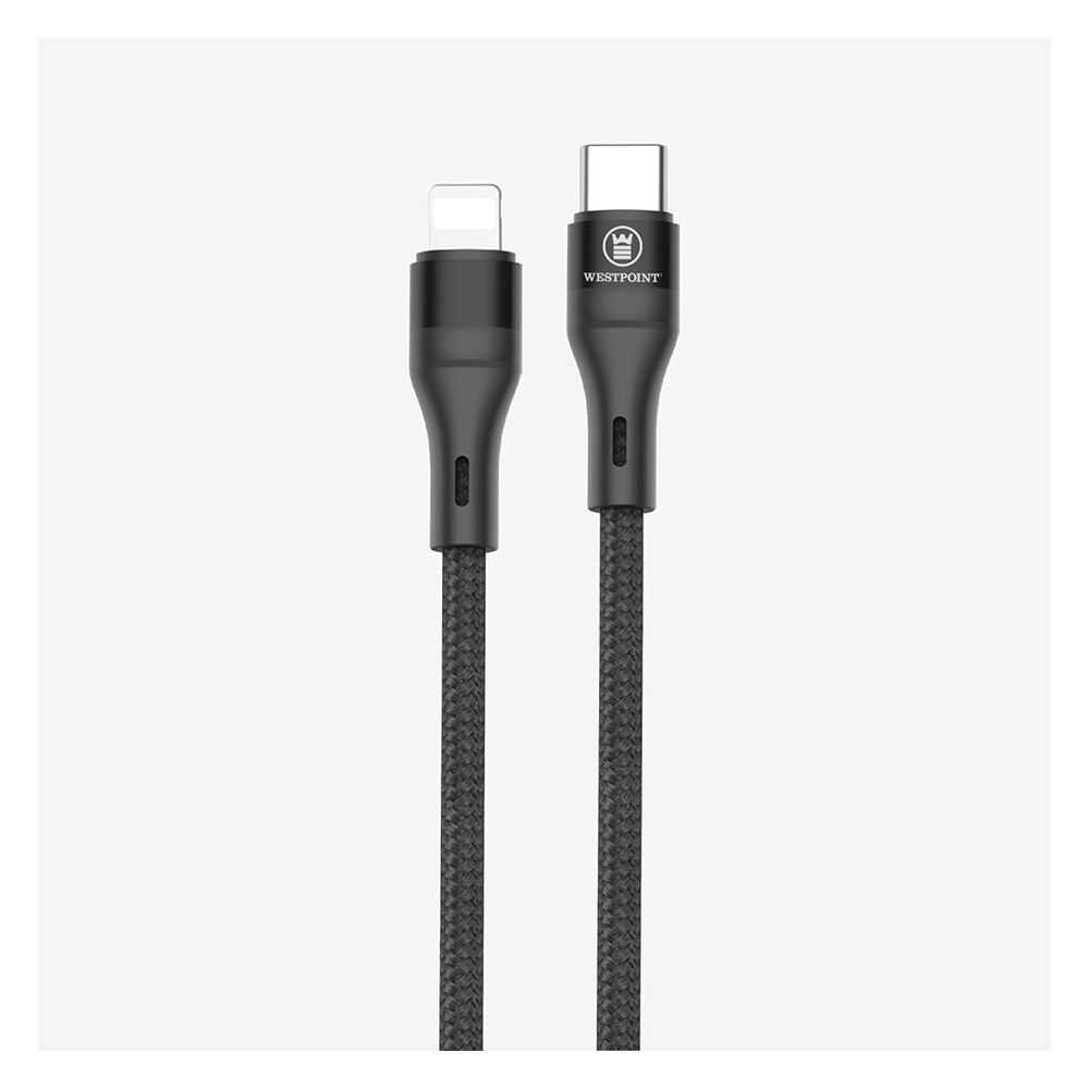 West Point Fast Charging 2m Lightening Data Cable, Black, WP-352 - Main Image