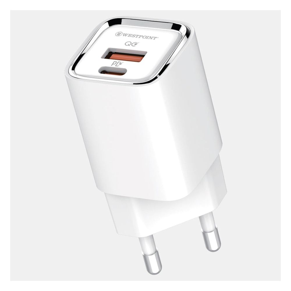 West Point QC3.0 30W Turbo Power Fast Charger, White, WP-30 - Main Image