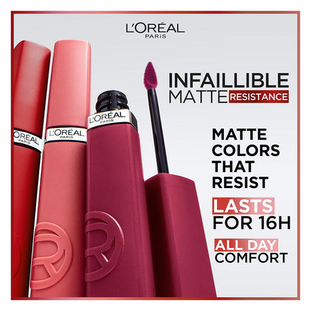 L'Oreal Paris Infallible Matte Resistance Liquid Lipstick, 240 Road Tripping - Image 4
