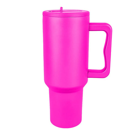 AJF HydroJug Stainless Steel Tumbler With Handle & Flip Straw, 1.18ml, Mature Pink - Image 3