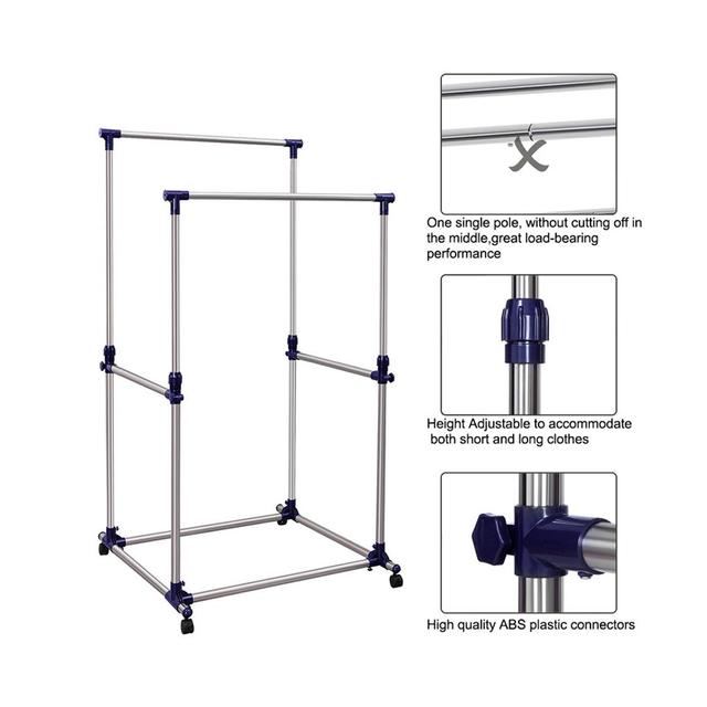 Double Pole Telescopic Clothes Rack Good Quality Bar Clothes Hanger image 3