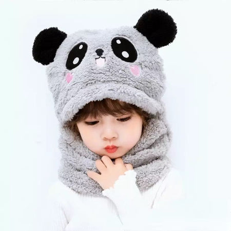 2 Pcs Premium Quality Winter Cute Children Cartoon Scarf Hats - image 5