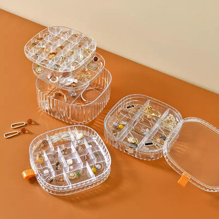 Elegant Transparent Crystal Portable Jewellery Box - image 1