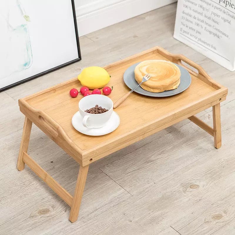 Bamboo Folding Bed & Coffee Table – Portable Picnic and Storage Tray (Premium Quality) main image