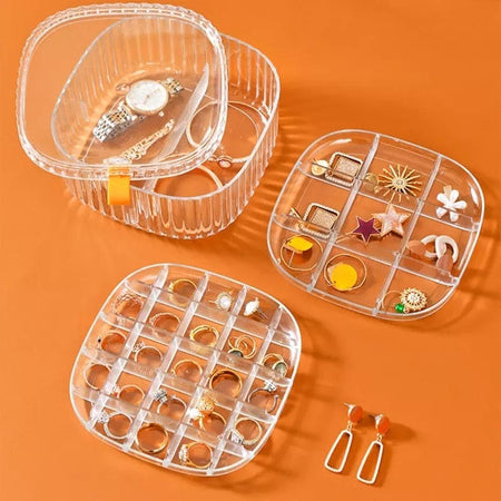 Elegant Transparent Crystal Portable Jewellery Box - image 2