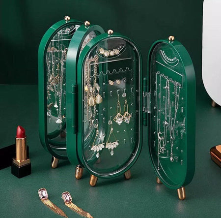 4 Doors Portable Jewelry Organizer With Mirror - image 1