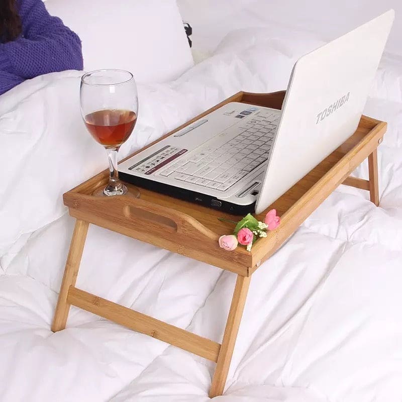 Bamboo Folding Bed & Coffee Table – Portable Picnic and Storage Tray (Premium Quality) image 3